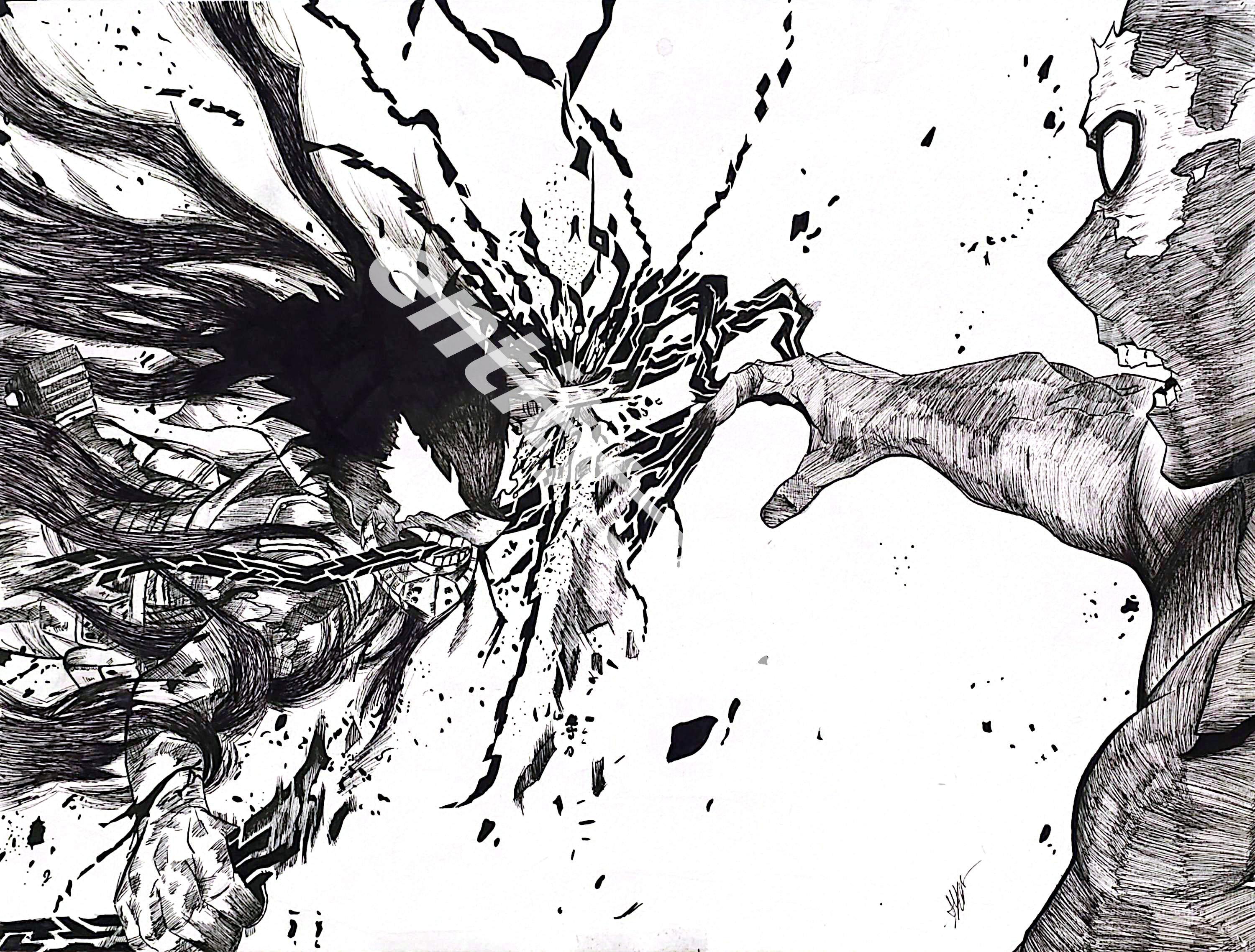 Dessin « Deku vs Shigaraki »