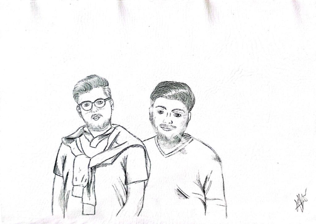 Dessin « Portrait de Deux Amis »