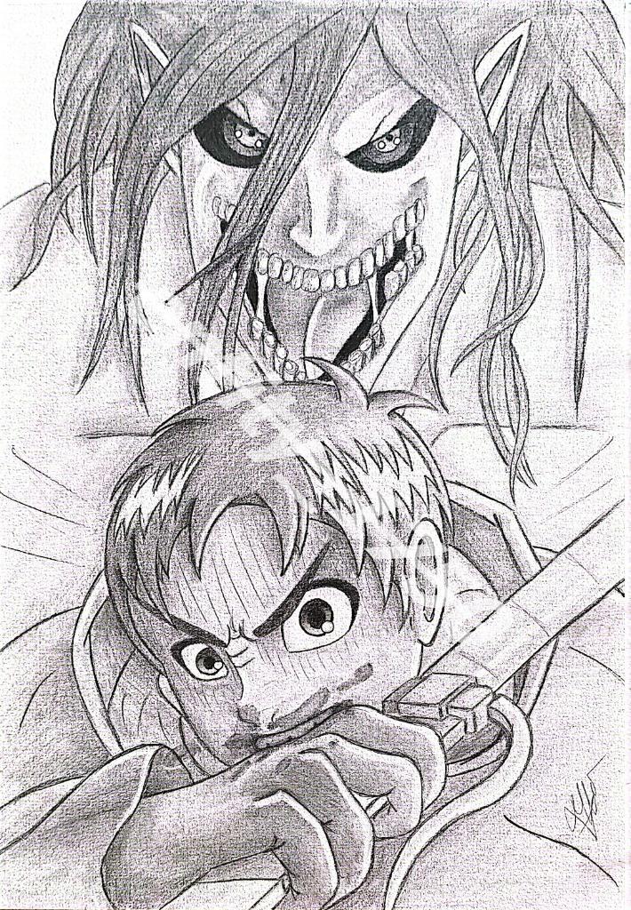 Dessin « Eren & Titan Assaillant »