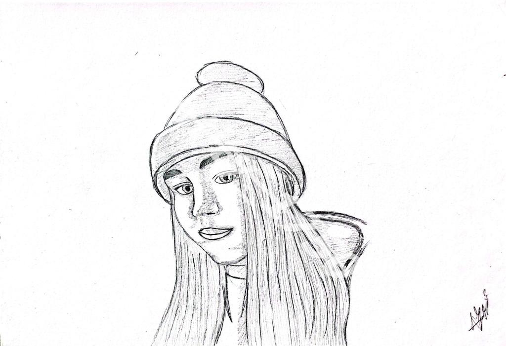 Dessin « Portrait au Bonnet à Pompon »