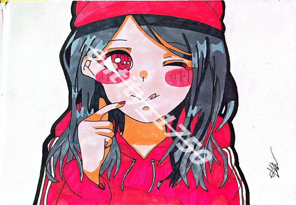 Dessin « Fille au Bonnet Rouge »