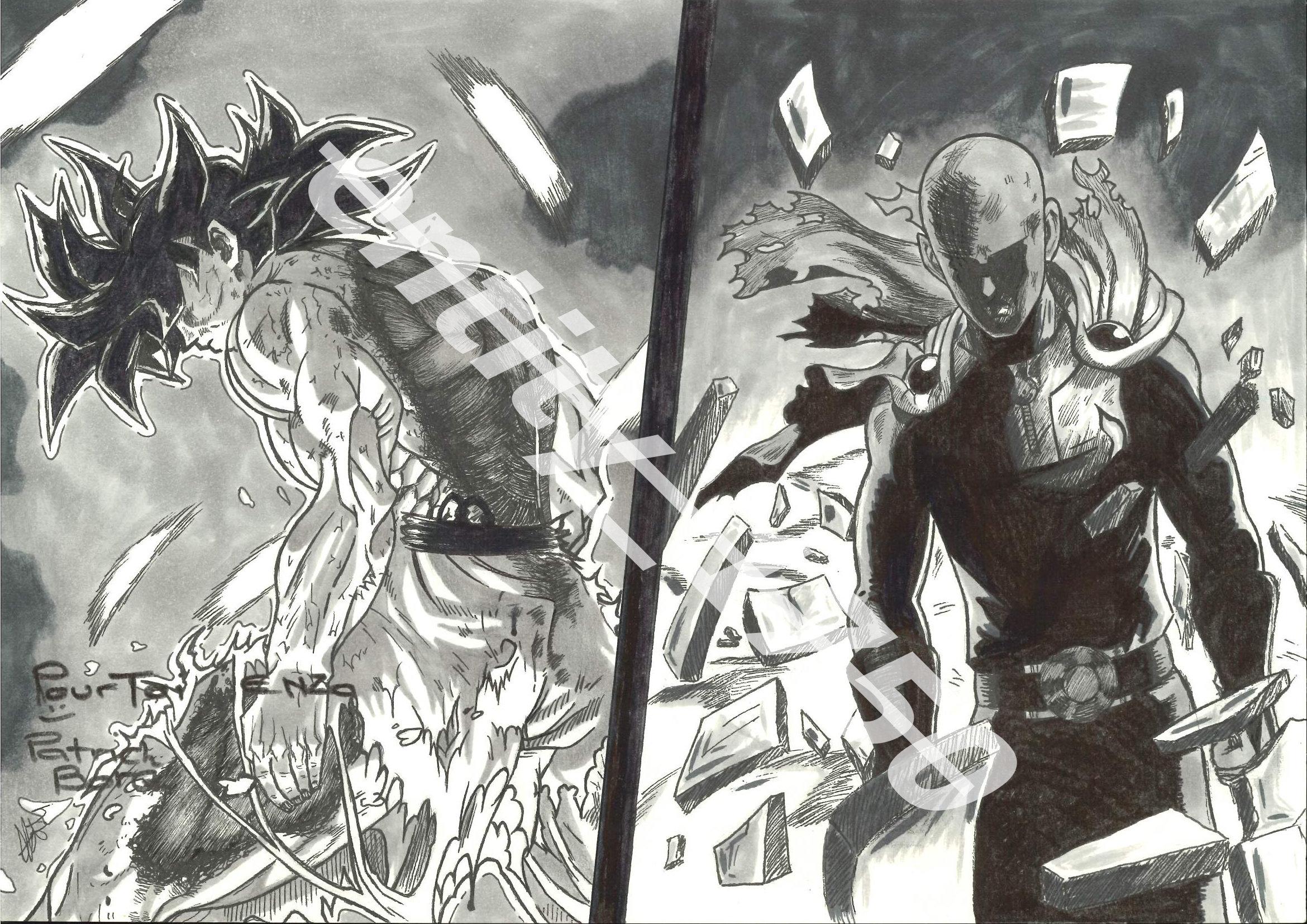 Dessin « Goku vs Saitama »
