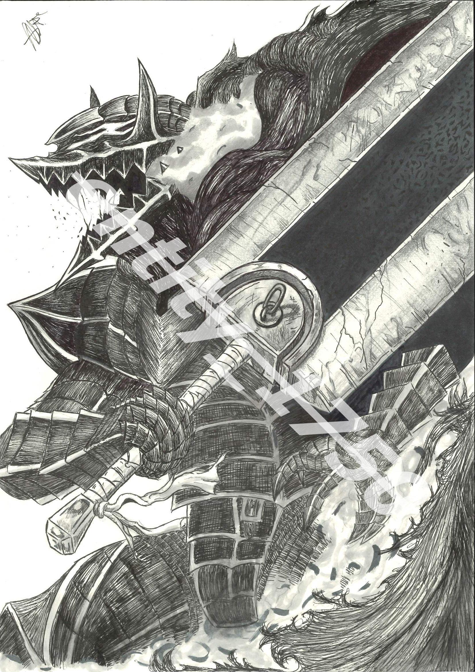Dessin « Guts — Armure du Berserker »