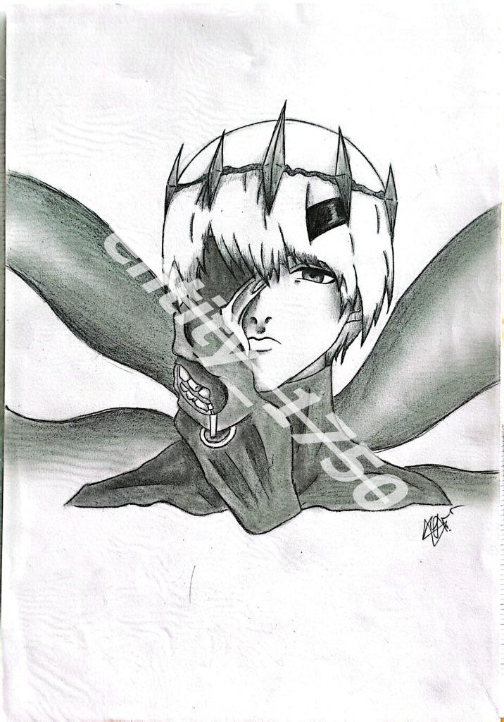 Dessin « Kaneki Ken (Roi d'un Œil) »