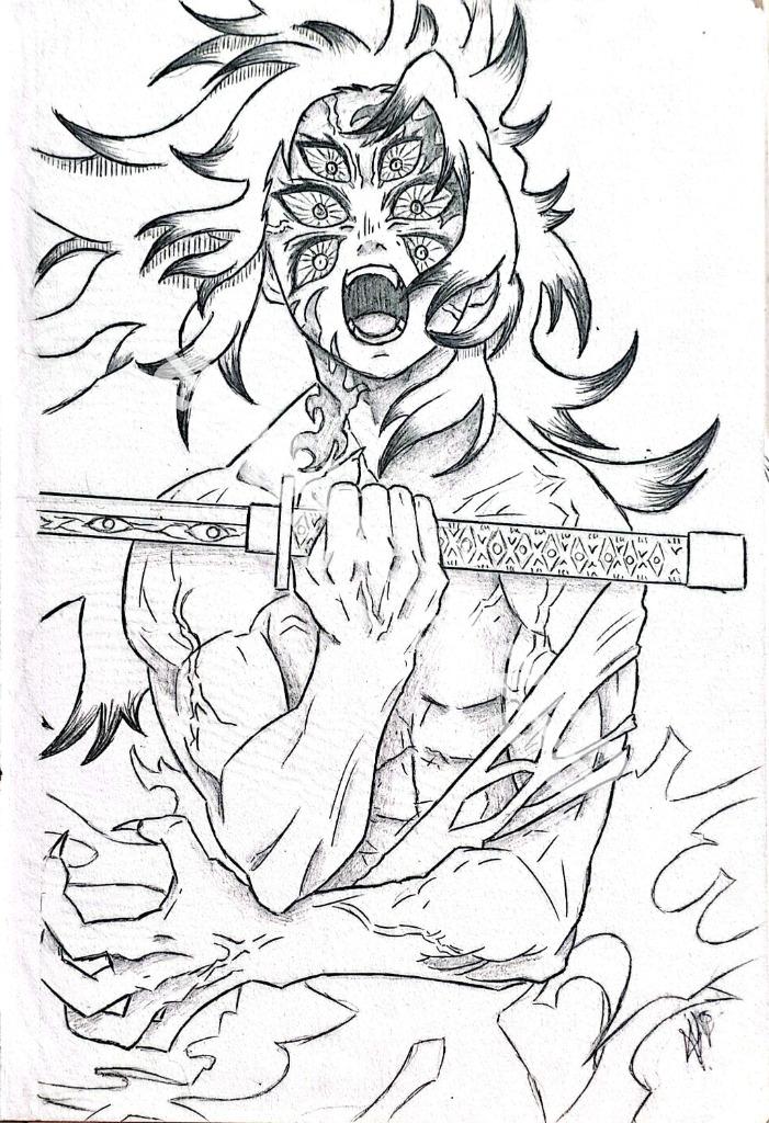 Dessin « Kokushibo (Première Lune Supérieure) »