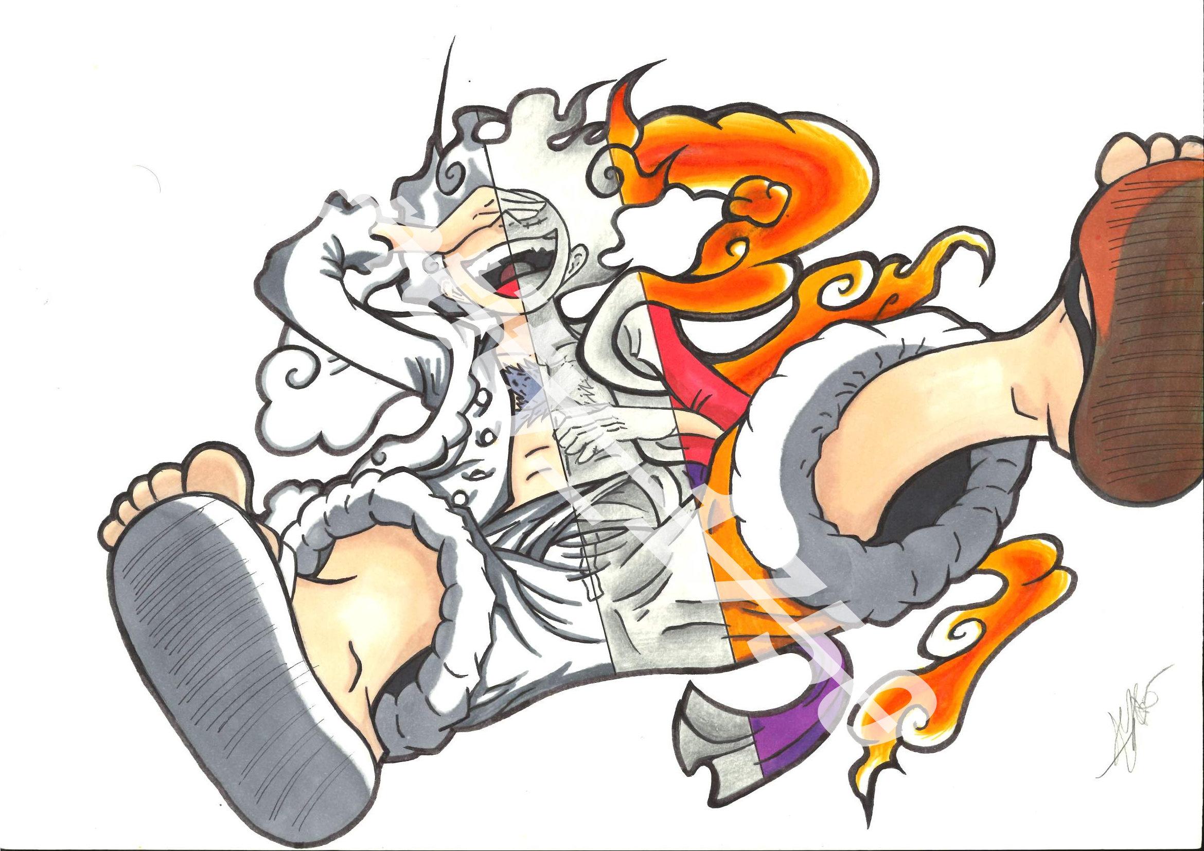 Dessin « Luffy Gear 5 »