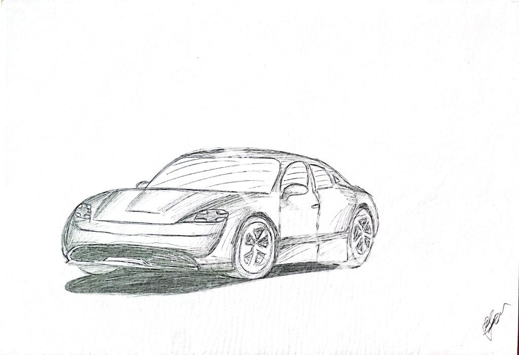 Dessin « Porsche Taycan »