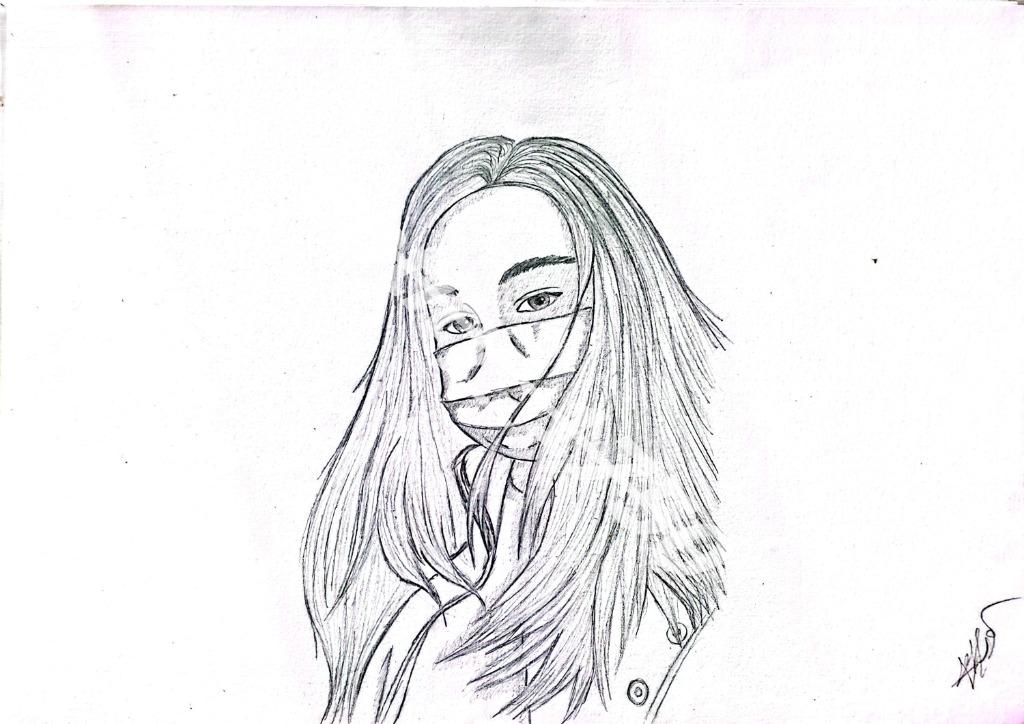 Dessin « Portrait au Masque »